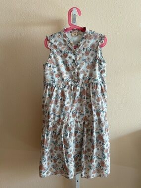 Uniqlo X Paul & Joe Girls’ Light Blue Dress with Peach/Brown Floral Print
